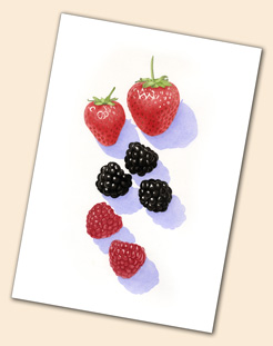 forest fruits greeting card
